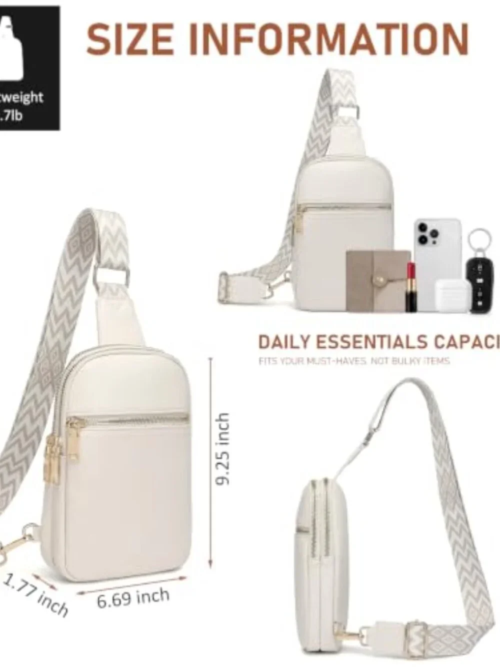 Anti Theft Small Sling Bag Cross Body RFID Vegan Leather Travel Belt Purse
